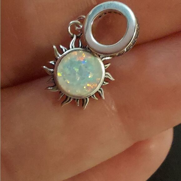 925 Silver Opal Sun Charm - Picture 6 of 10